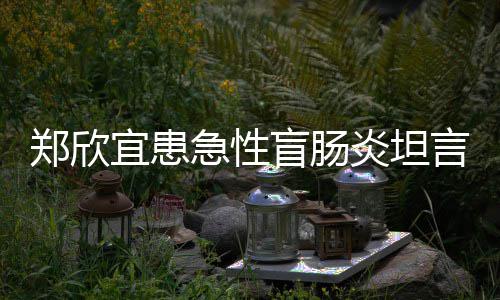 盲肠公开手术视频苦 郑欣住院宜患炎坦言过程十分痛急性