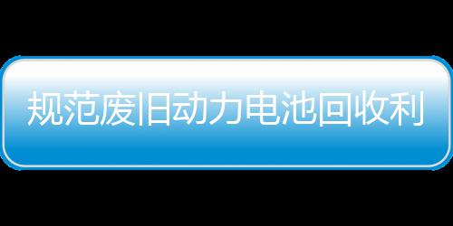 门联利用规范五部动力电池动项行展执回收合开废旧法专